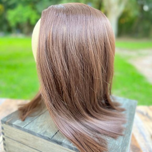 TOPPER WIG LIGHT BROWN STRAIGHT SYNTHETIC - Picture 3 of 6